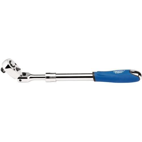 Draper Flexible Head Extending Reversible Ratchet, 1/2"" Sq. Dr., 72 Tooth