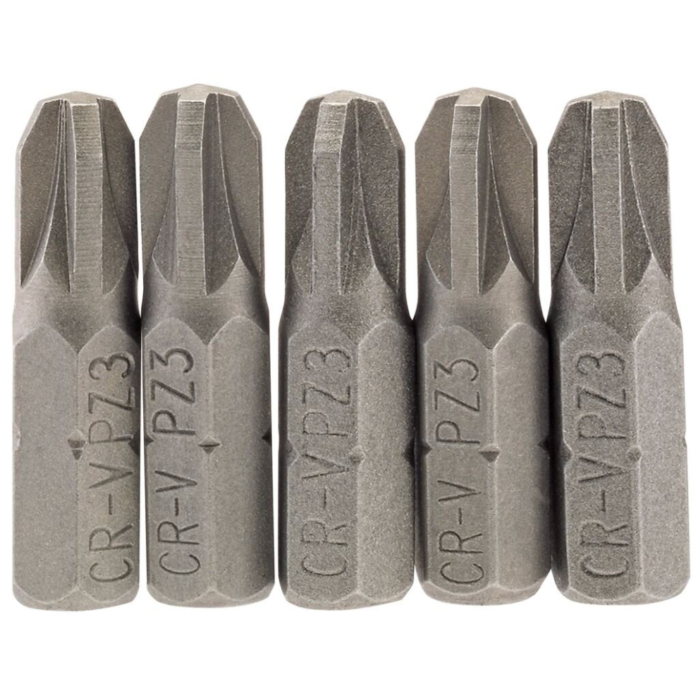 Draper Pz Type Insert Bit, 1/4"" Hex, 25Mm Long, No.3 (Pack Of 5)