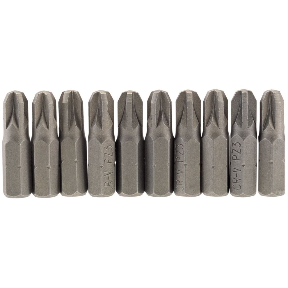 PZ Type Insert Bit, 1/4"" Hex, 25mm Long, No.3 (Pack of 10)-image-OPC-P5WPQ8M-NEW