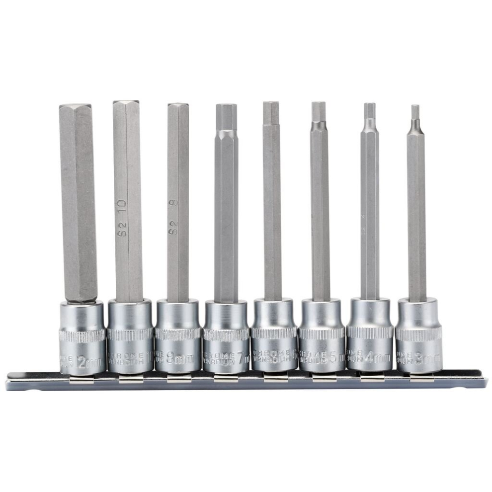 Long Metric Hex. Socket Bit Set, 3/8"" Sq. Dr., 100Mm (8 Piece) 5010559162864