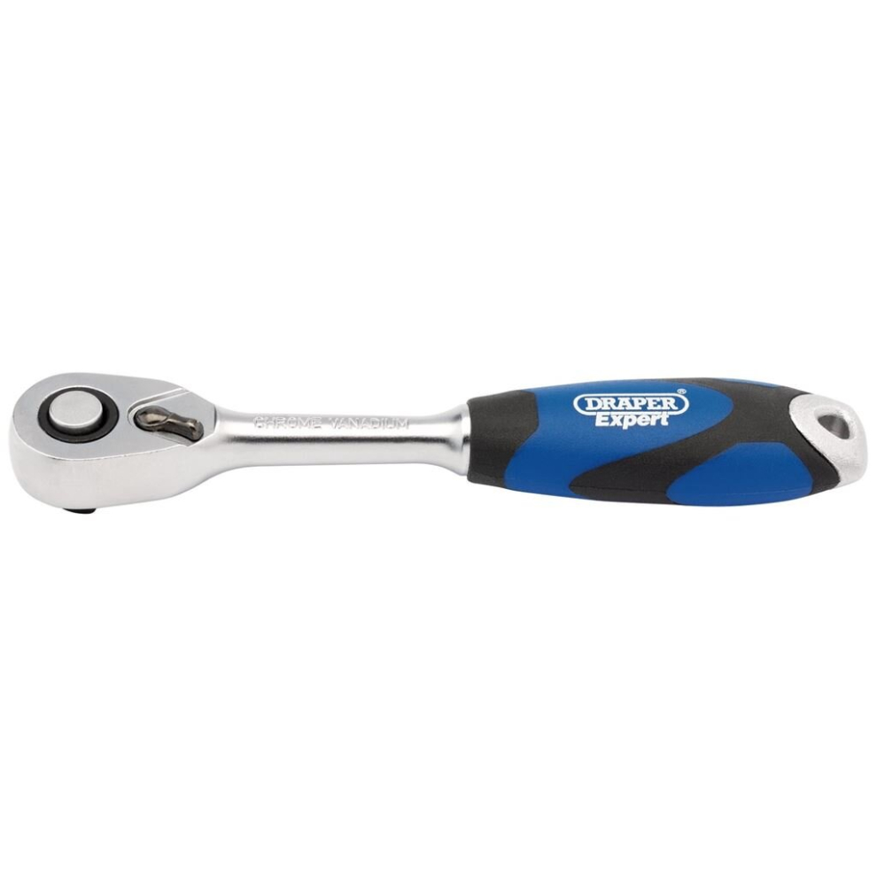 Draper Soft Grip Reversible Ratchet, 1/4"" Sq. Dr., 72 Tooth