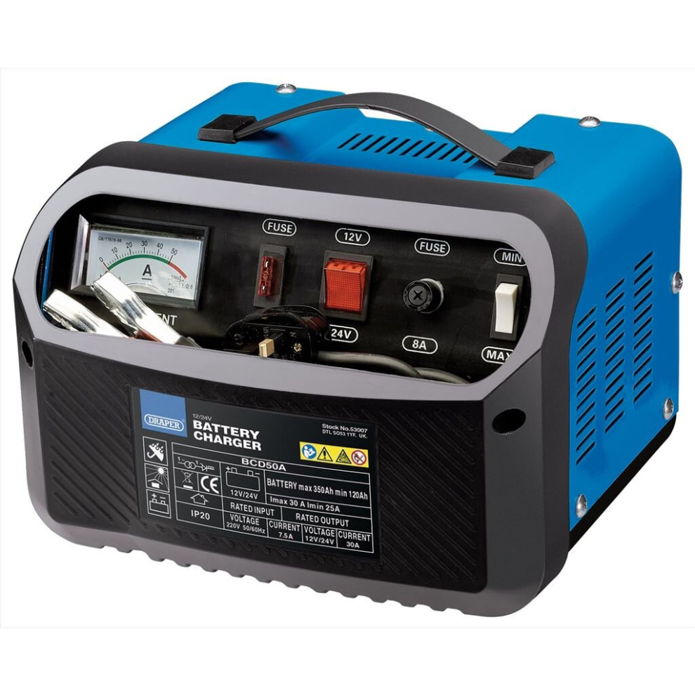 Draper 12/24V 120-350A Battery Charger