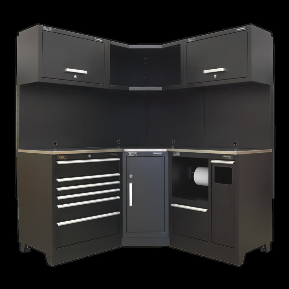 Sealey Premier 1.7M Corner Storage System - Stainless Worktop