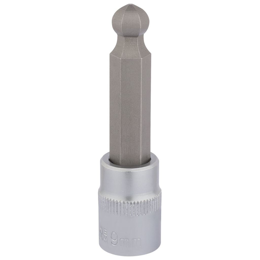 Ball End Hexagonal Socket Bits, 3/8"" Sq. Dr., 9mm