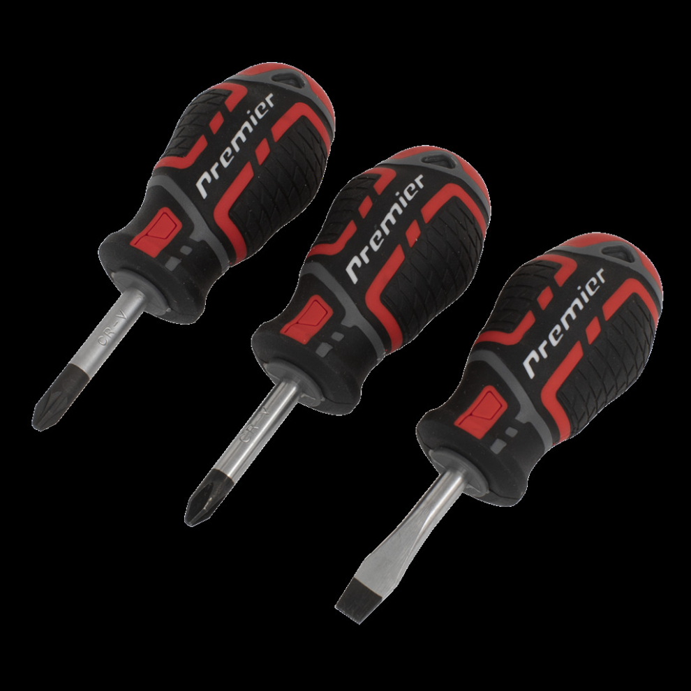 Sealey Screwdriver Set 3Pc Gripmax® Stubby