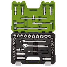 Draper Expert MM/AF Combined Socket Set, 3/8"" Sq. Dr., Green (41 Piece)