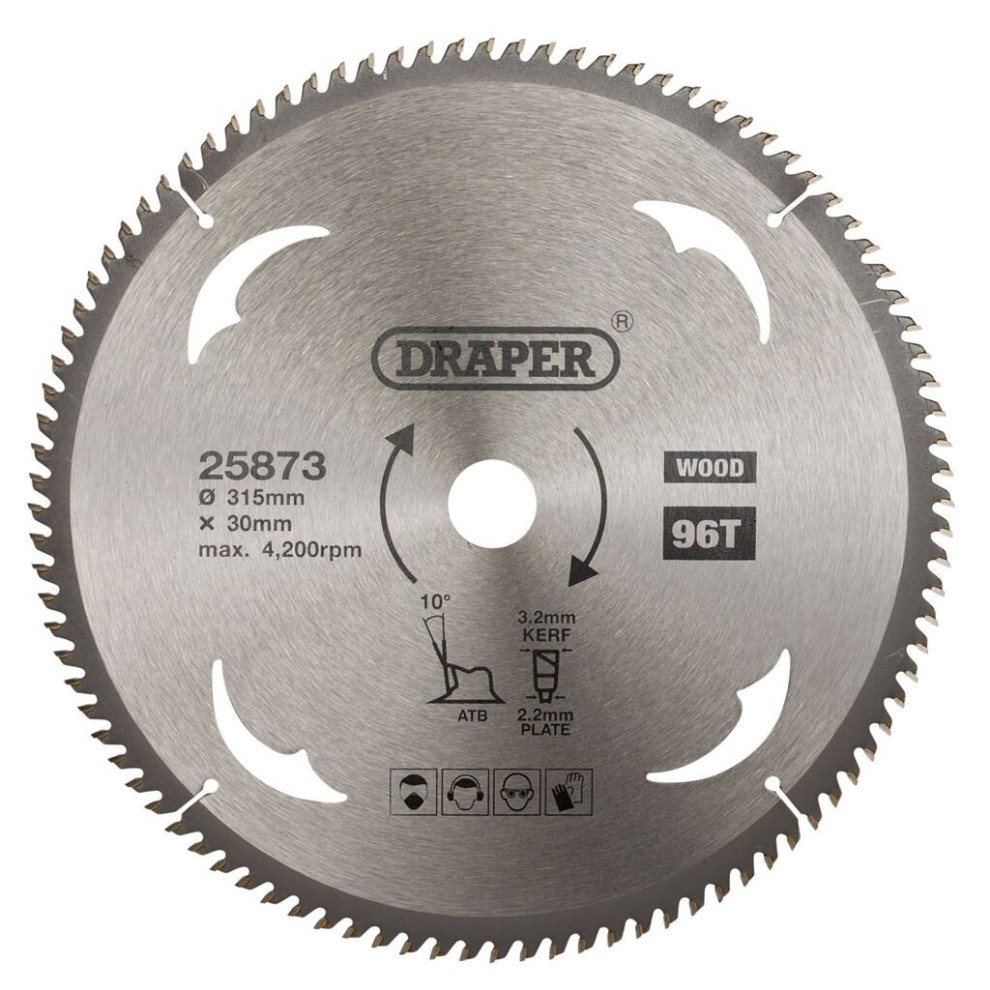 Draper Tct Circular Saw Blade For Wood, 315 X 30Mm, 96T