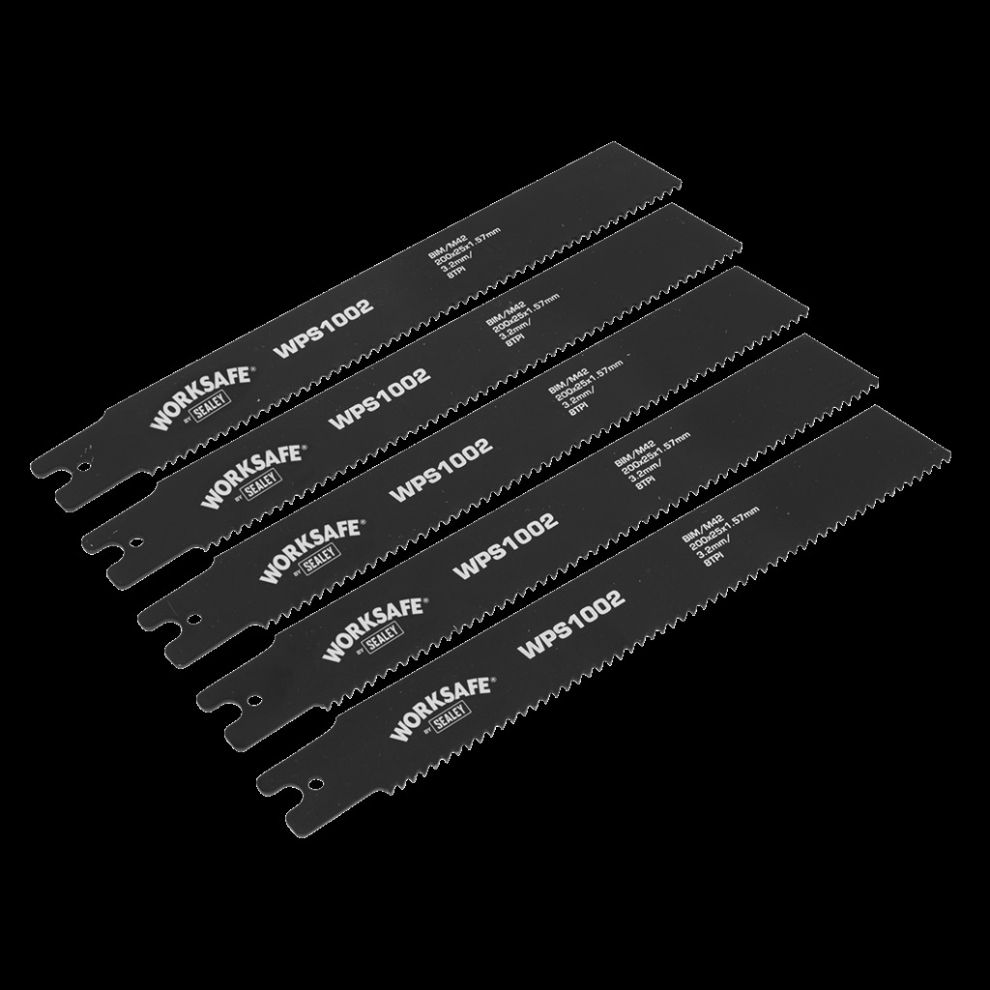Sealey Pipe Saw Blade 200 X 25 X 1.7Mm 8Tpi - Pack Of 5
