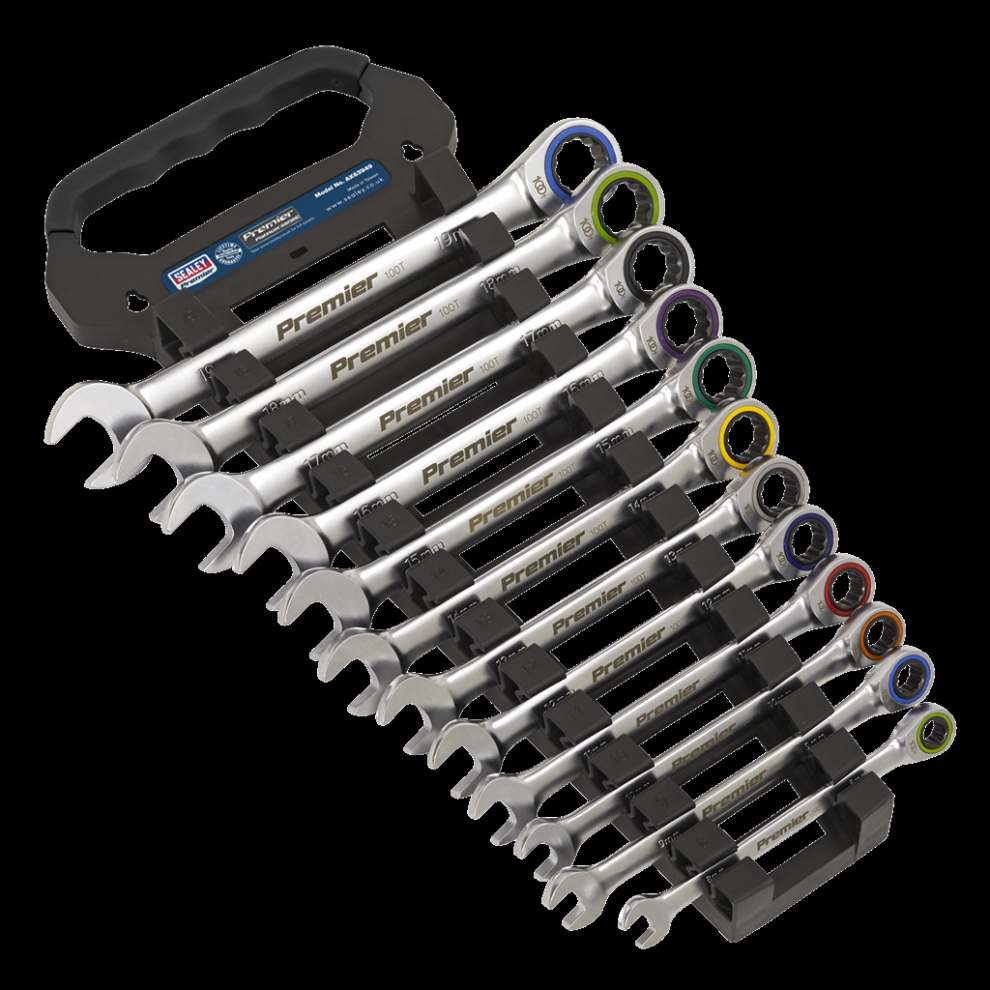 Sealey Combination Ratchet Spanner Set 12Pc Metric - Platinum Series