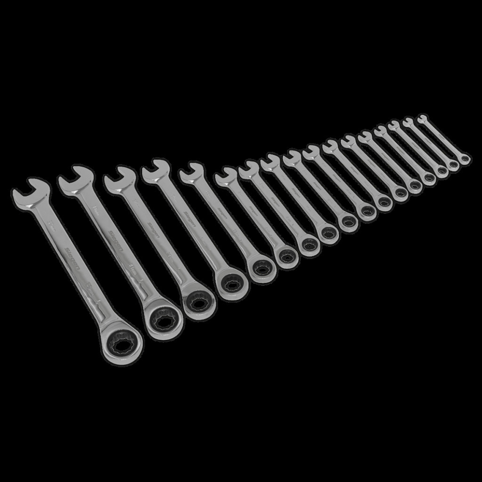 Siegen By Sealey Combination Ratchet Spanner Set 17Pc Metric