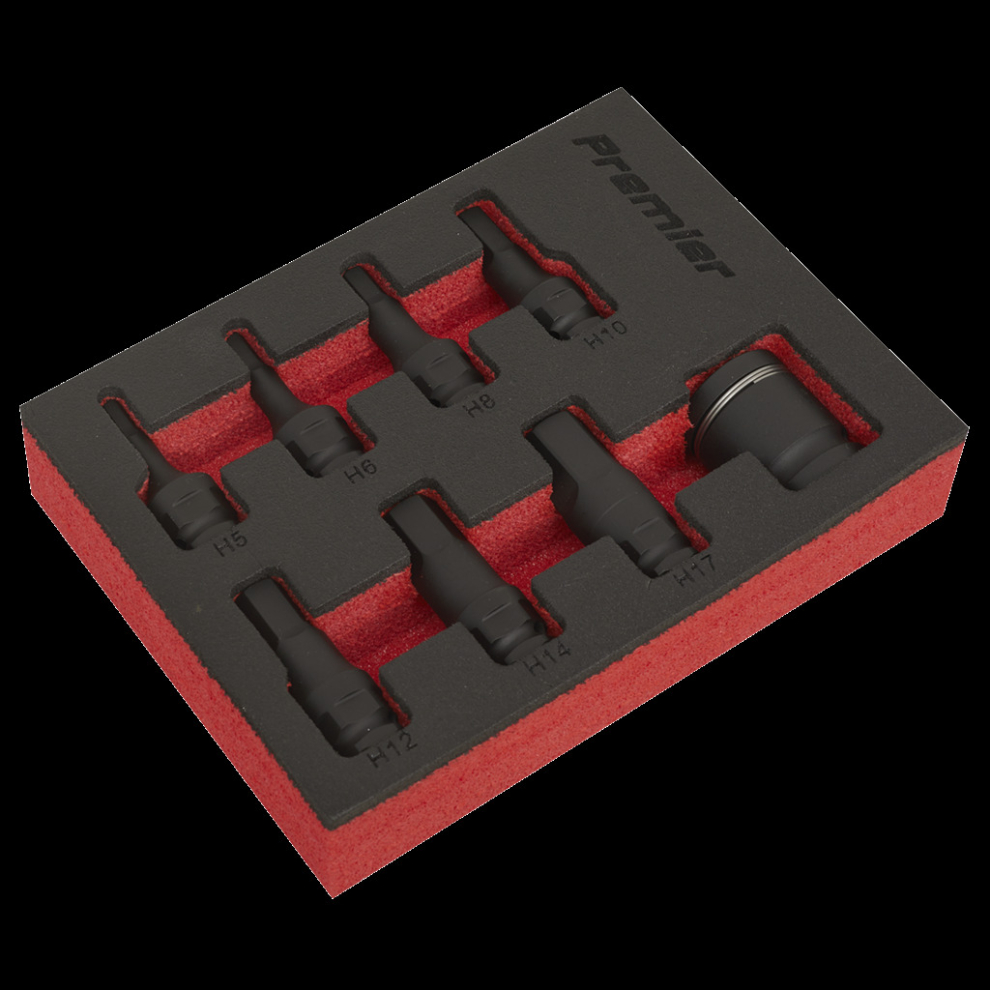 Sealey Impact Hex Socket Bit Set 8Pc 3/8"Sq Drive