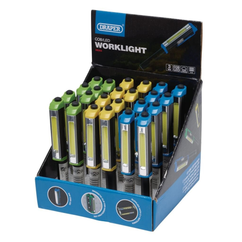 Draper COB LED Aluminium Pocket Torch, 3W, 3 x AAA Batteries