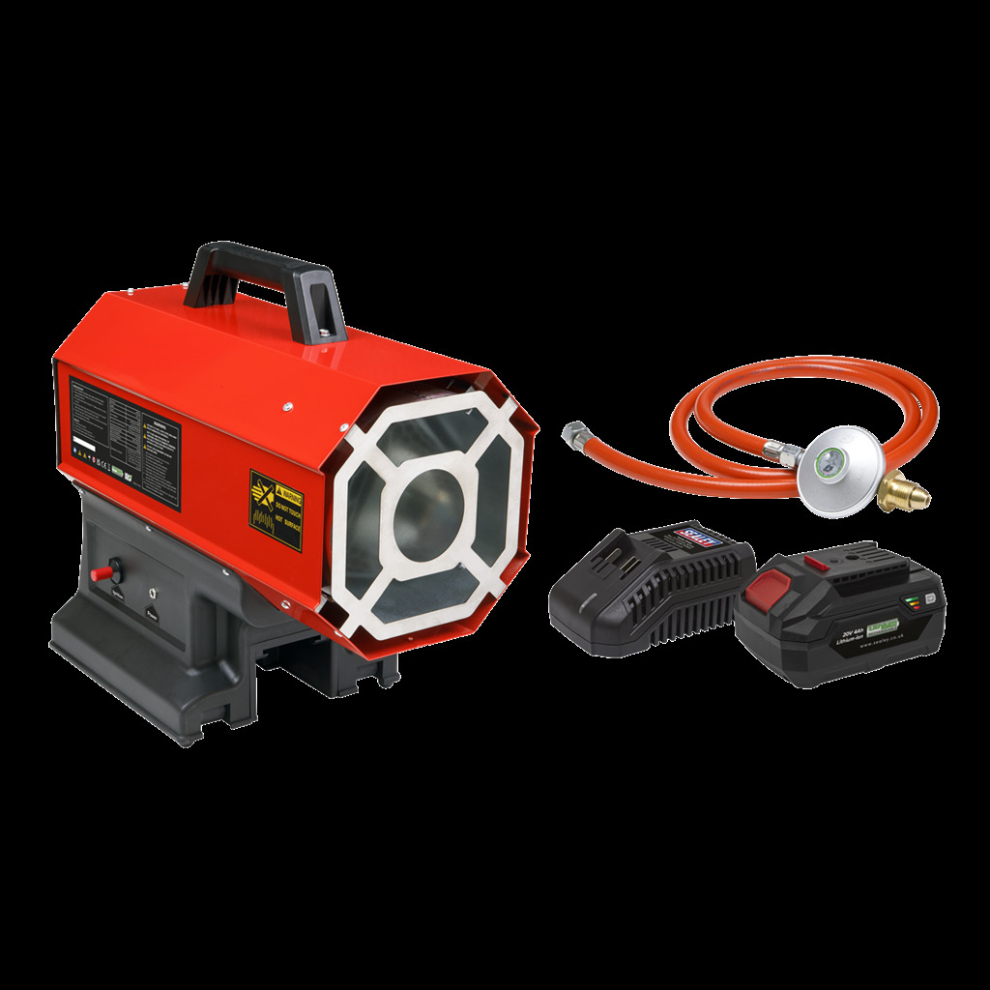 230V Space Warmer® Propane Heater 30,000-68,000Btu/hr (9-20kW) with 20V 4Ah Kit
