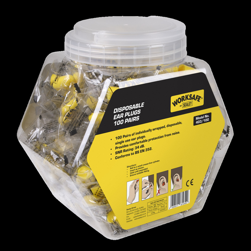 Ear Plugs Disposable - 100 Pairs