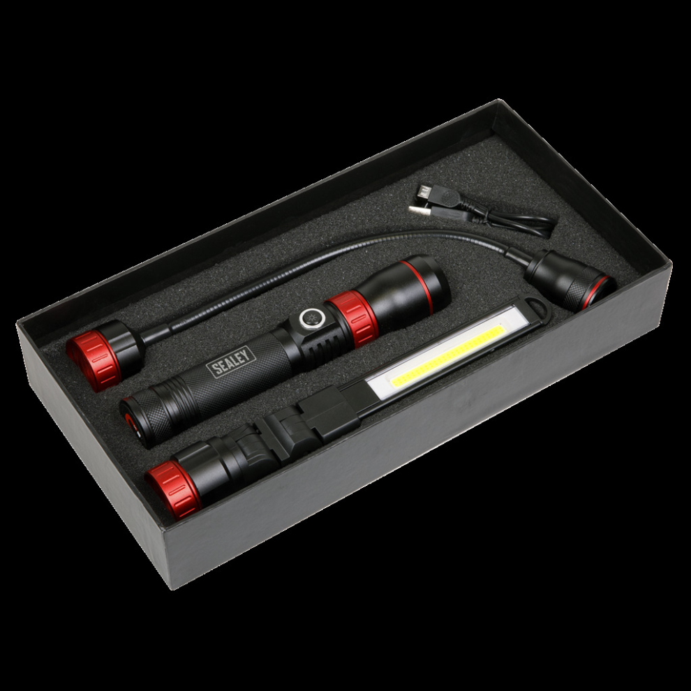 Sealey Interchangeable 3-In-1 Cob Led Inspection Rechargeable Light