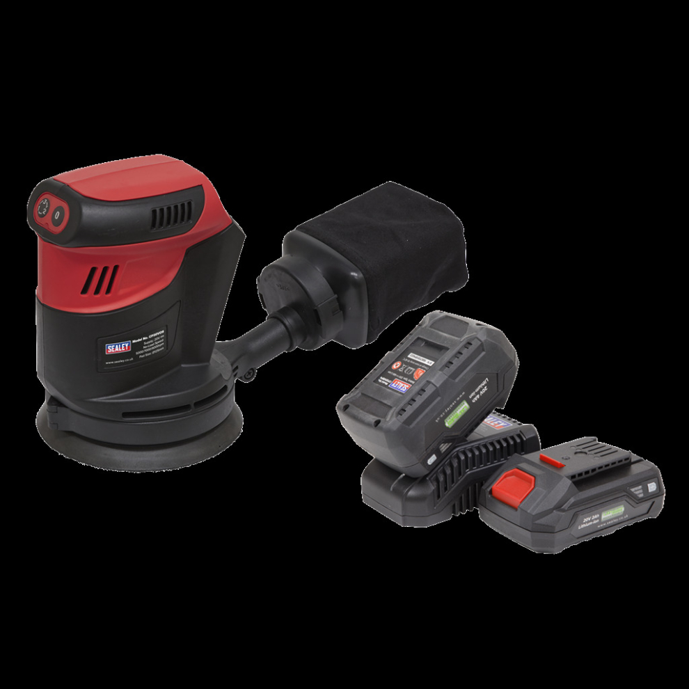 Cordless Orbital Palm Sander Kit Ø125mm 20V SV20 Series - 2 Batteries-image-OPC-PBBCN8X-NEW
