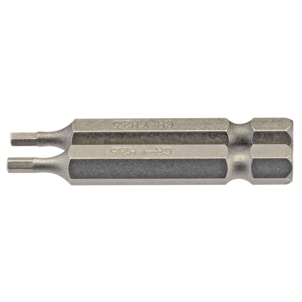 Draper Hexagonal Insert Bit, 2.5Mm, 1/4"" Hex, 50Mm Long (Pack Of 2)