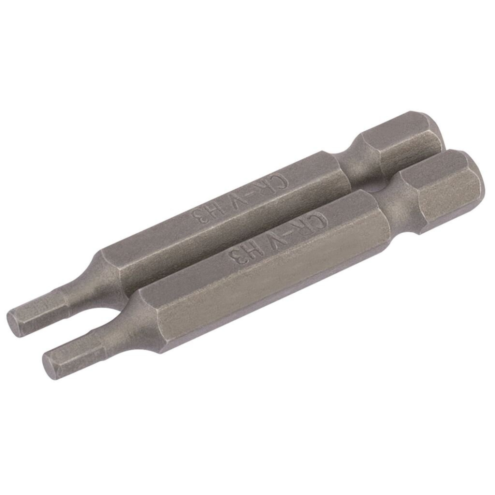 Draper Hexagonal Insert Bit, 3Mm, 1/4"" Hex, 50Mm Long (Pack Of 2)