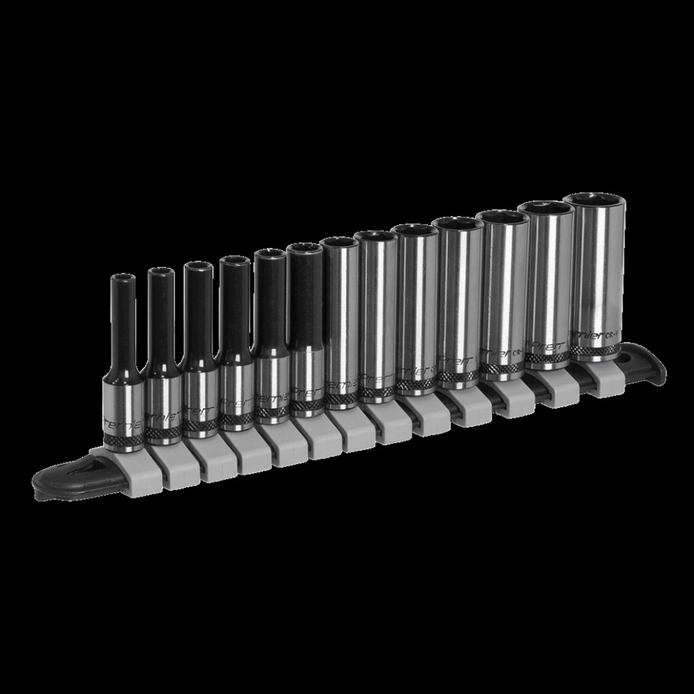 Socket Set Deep 13pc 1/4"Sq Drive Metric - Black Series