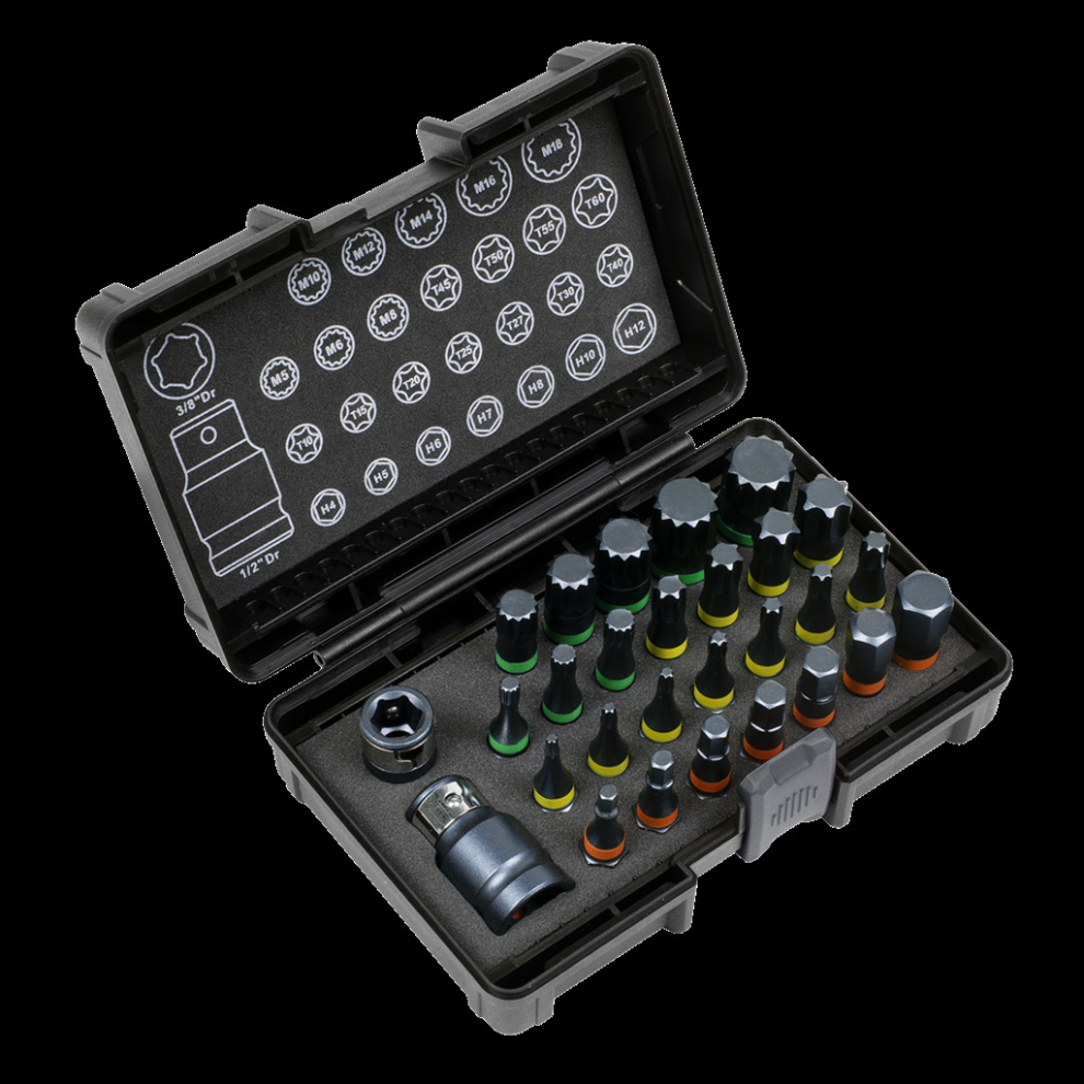 Sealey TRX-Star*/Hex/Spline Bit Set Impact 28pc 3/8"" & 1/2""Sq Drive AK21902 - Image 15