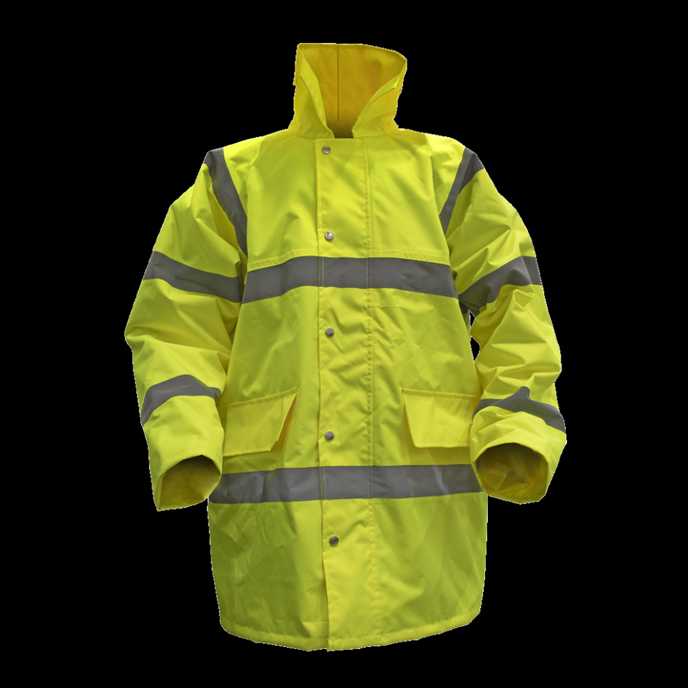 Hi-Vis Yellow Motorway Jacket with Quilted Lining - Large