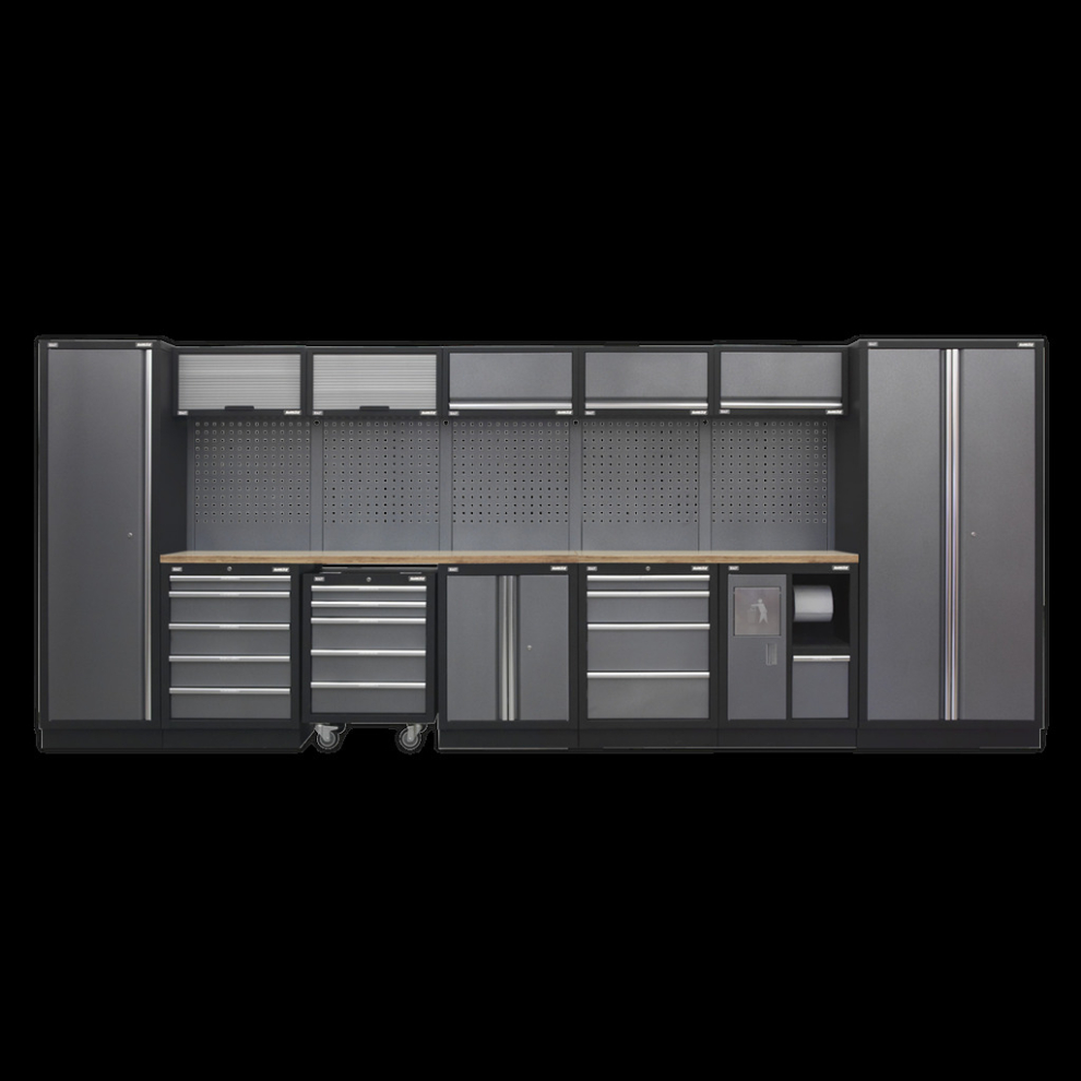 Sealey Superline Pro® Storage System - Wood Worktop 4.9M