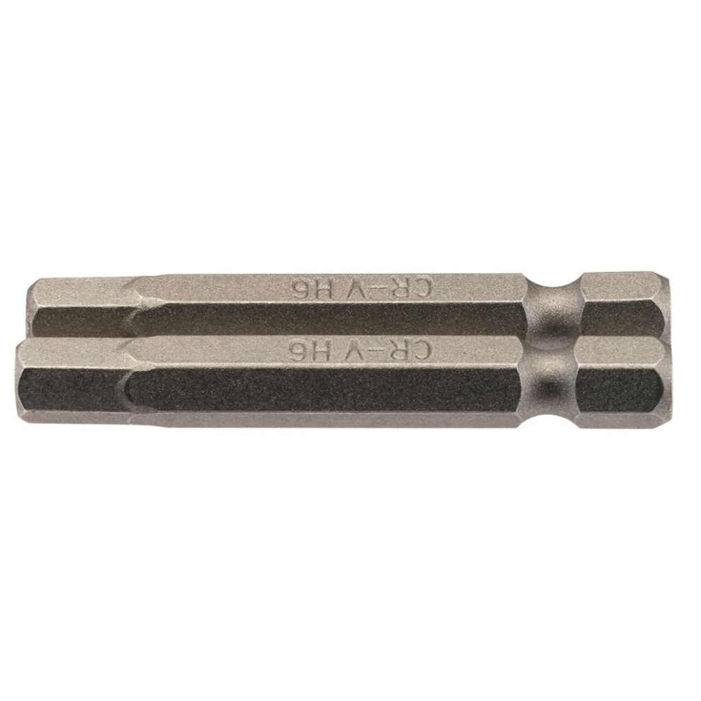 Draper Hexagonal Insert Bit, 6Mm, 1/4"" Hex, 50Mm Long (Pack Of 2)