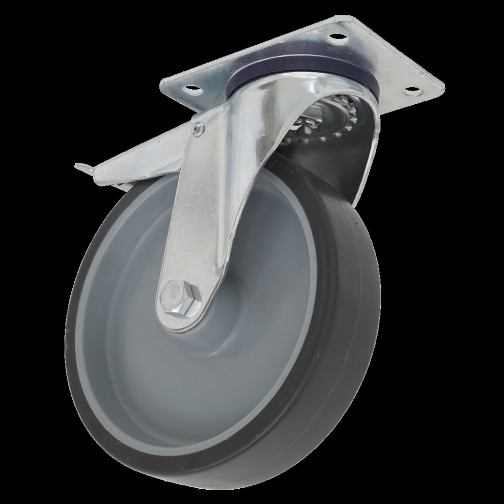 Sealey Medium-Duty Thermoplastic Swivel Castor Wheel With Total Lock Ø100mm - Trade