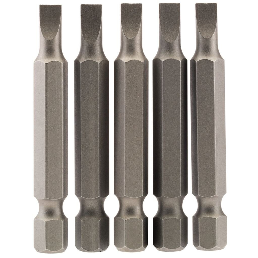 Draper Plain Slot Insert Bit, 4.5Mm, 1/4"" Hex, 50Mm Long (Pack Of 5)