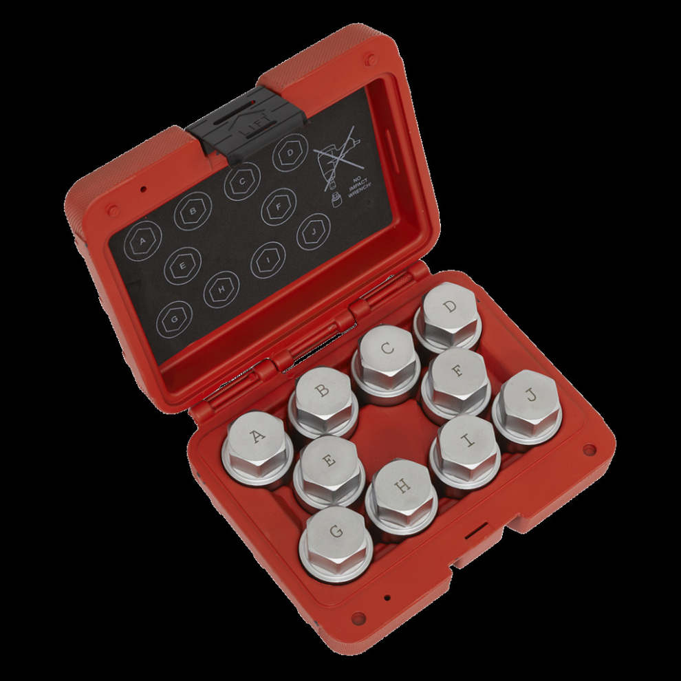Sealey Locking Wheel Nut Key Set 10Pc - Land Rover