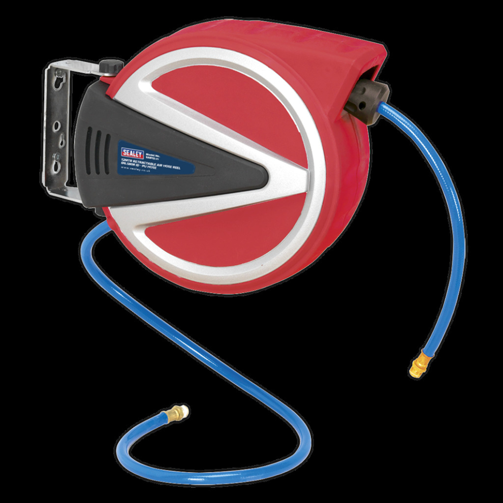 Sealey Retractable Air Hose Reel 12M Ø6.5mm Id - Pu Hose