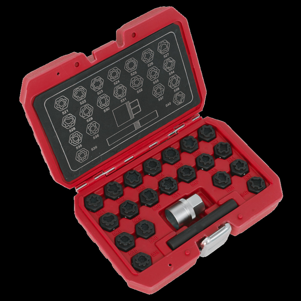 Sealey Locking Wheel Nut Key Set 22Pc - Vag