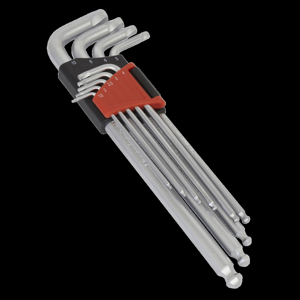 Ball-End Hex Key Set 9pc Extra-Long Lock-On? - Metric