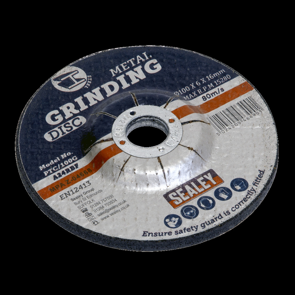 Sealey Grinding Disc Ø100 X 6Mm Ø16mm Bore