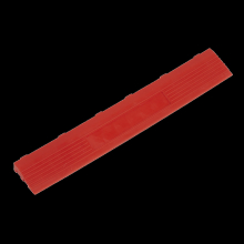 Polypropylene Floor Tile Edge 400 x 60mm Red Female - Pack of 6