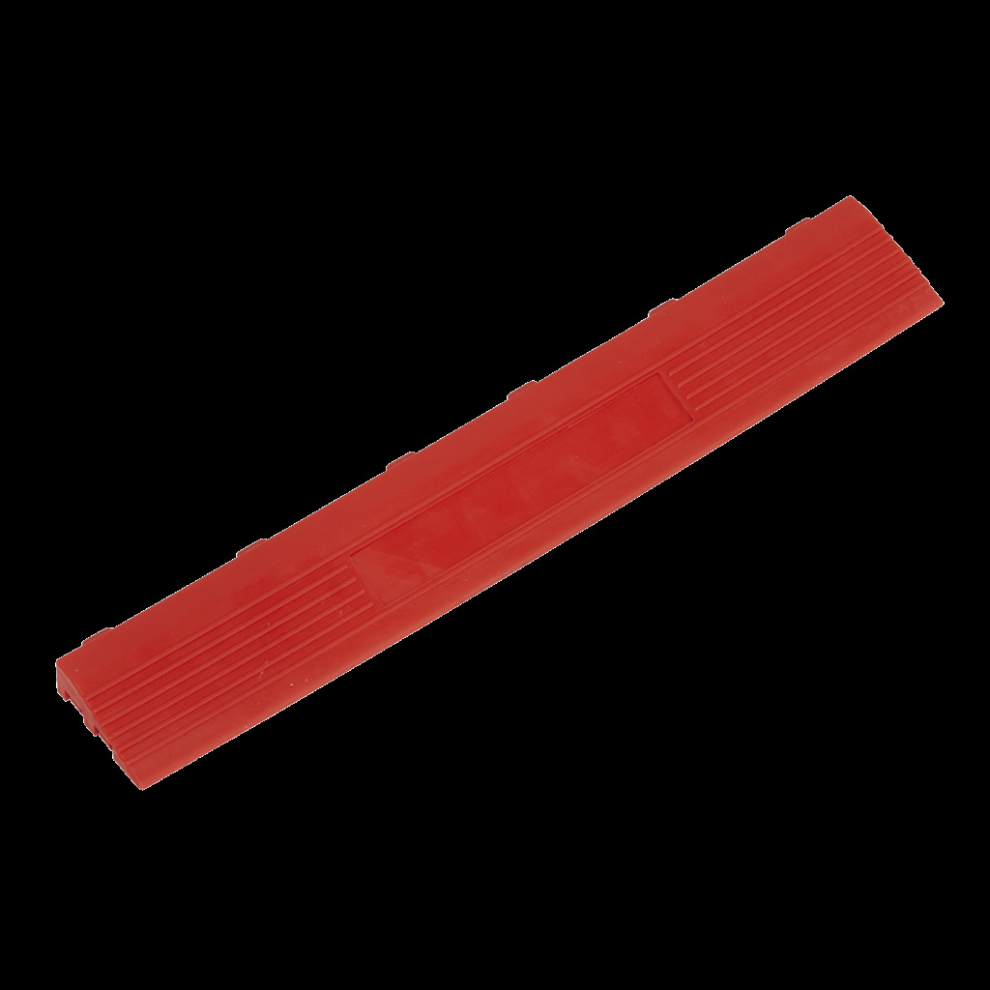 Polypropylene Floor Tile Edge 400 x 60mm Red Female - Pack of 6
