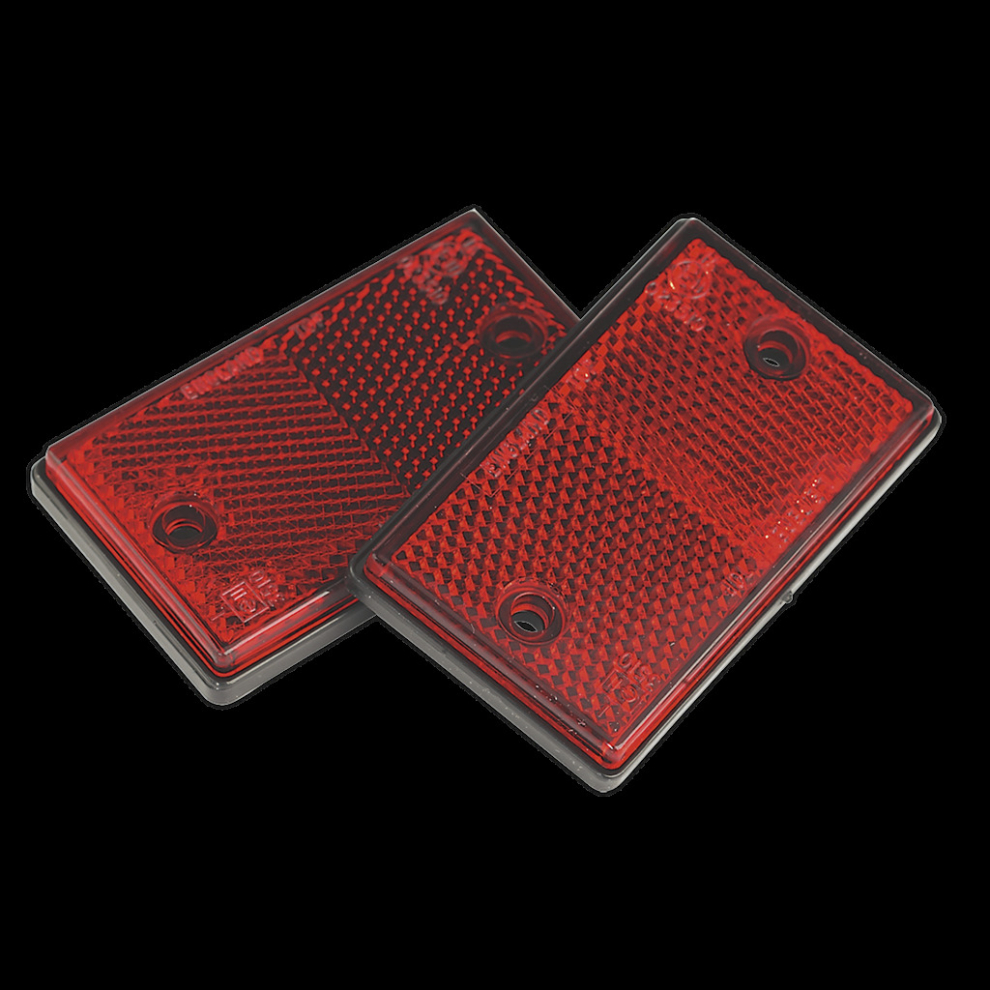 Sealey Reflex Reflector Red Oblong Pack Of 2