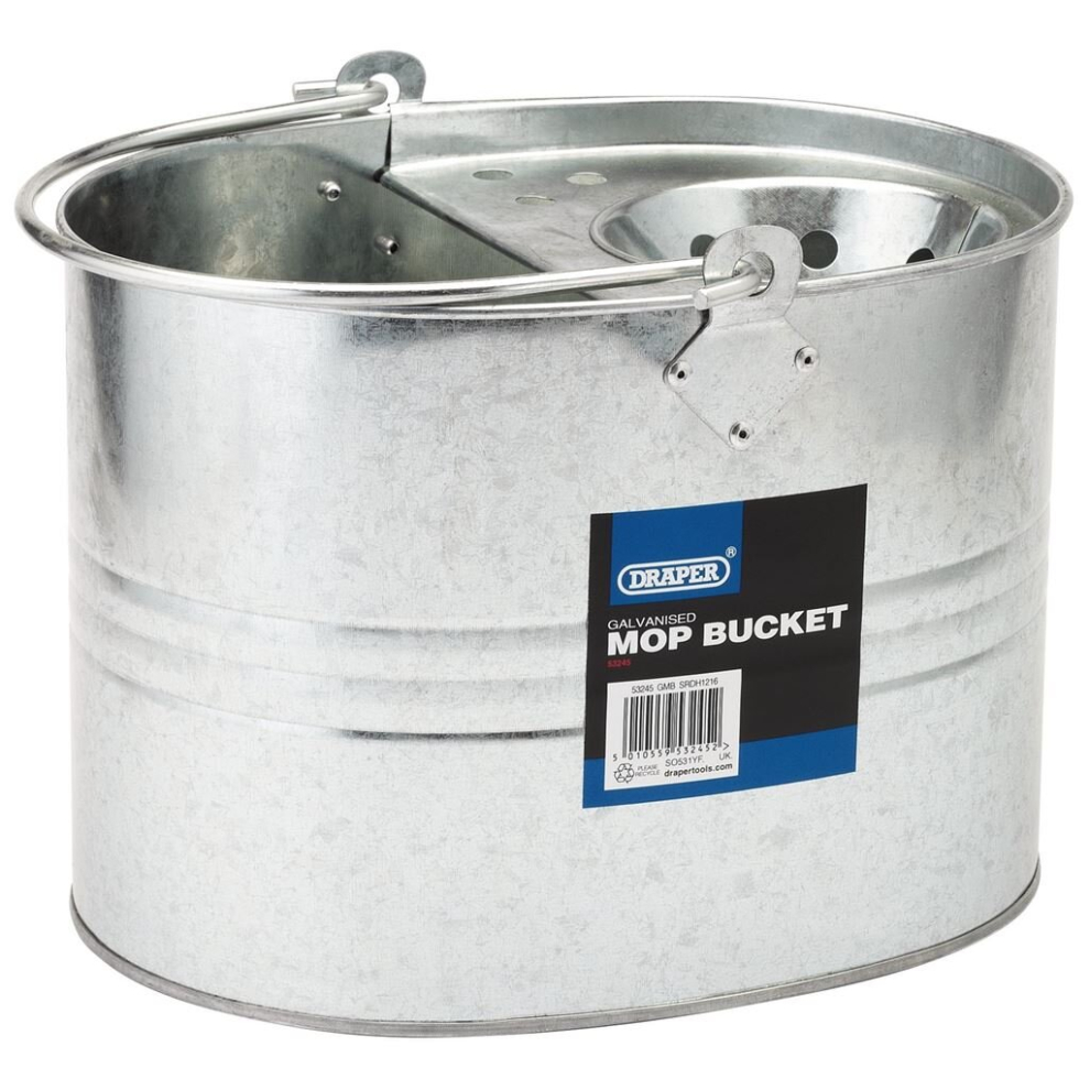 Draper Galvanised Mop Bucket, 9L