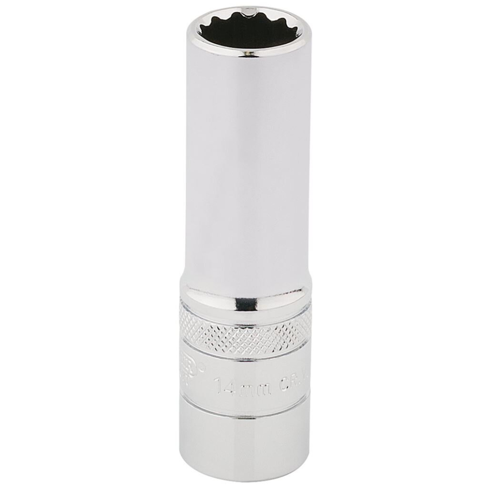 Draper HI-TORQ® 12 Point Deep Socket, 1/2"" Sq. Dr., 14mm