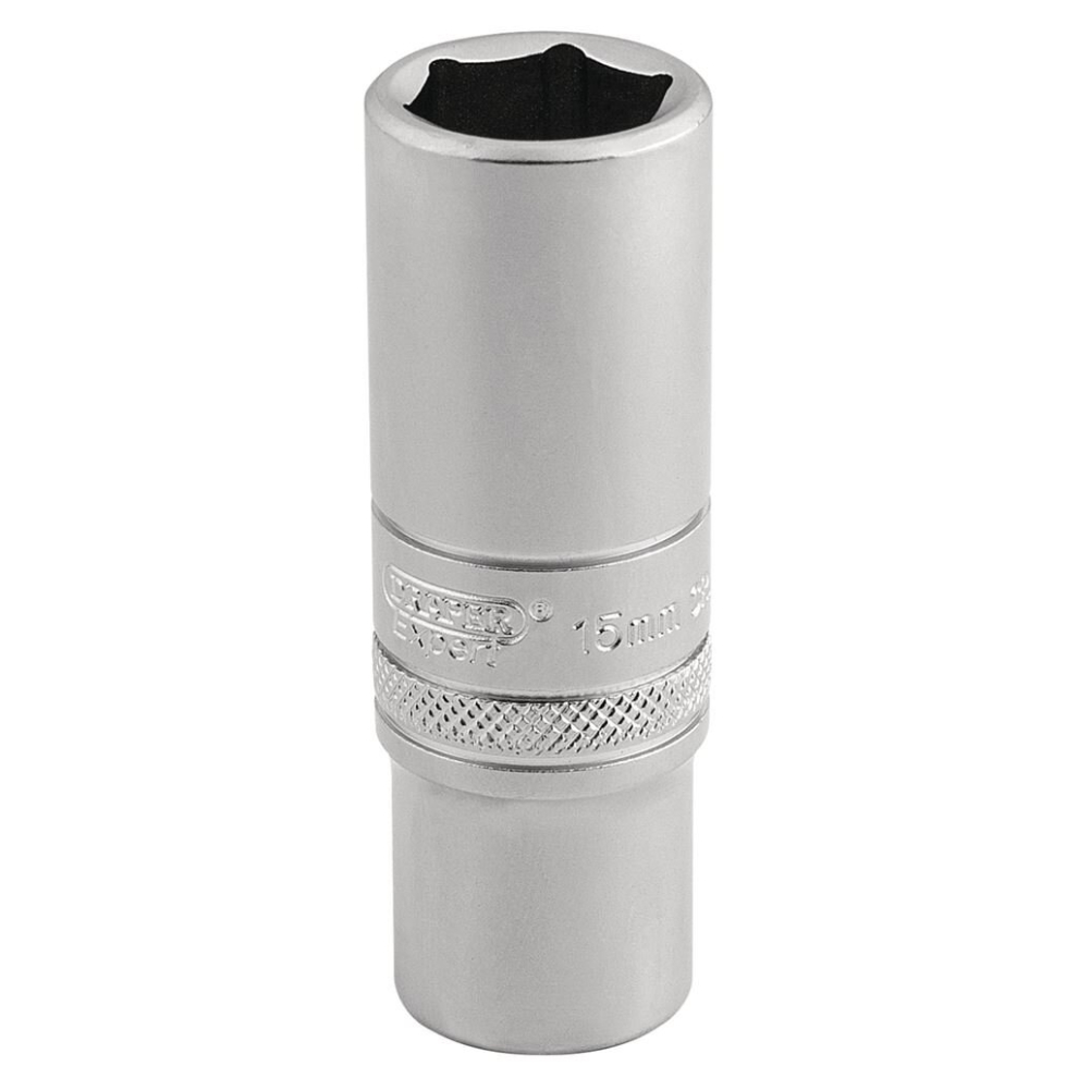 Draper 6 Point Metric Deep Socket, 3/8"" Sq. Dr., 15Mm