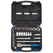 Combined MM/AF Socket Set, 1/2"" Sq. Dr. (33 Piece)