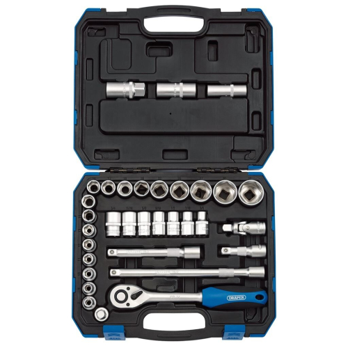Draper Combined MM/AF Socket Set, 1/2"" Sq. Dr. (33 Piece)