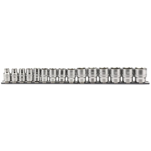 Draper Metric Socket Set on a Metal Rail, 3/8"" Sq. Dr. (15 Piece)