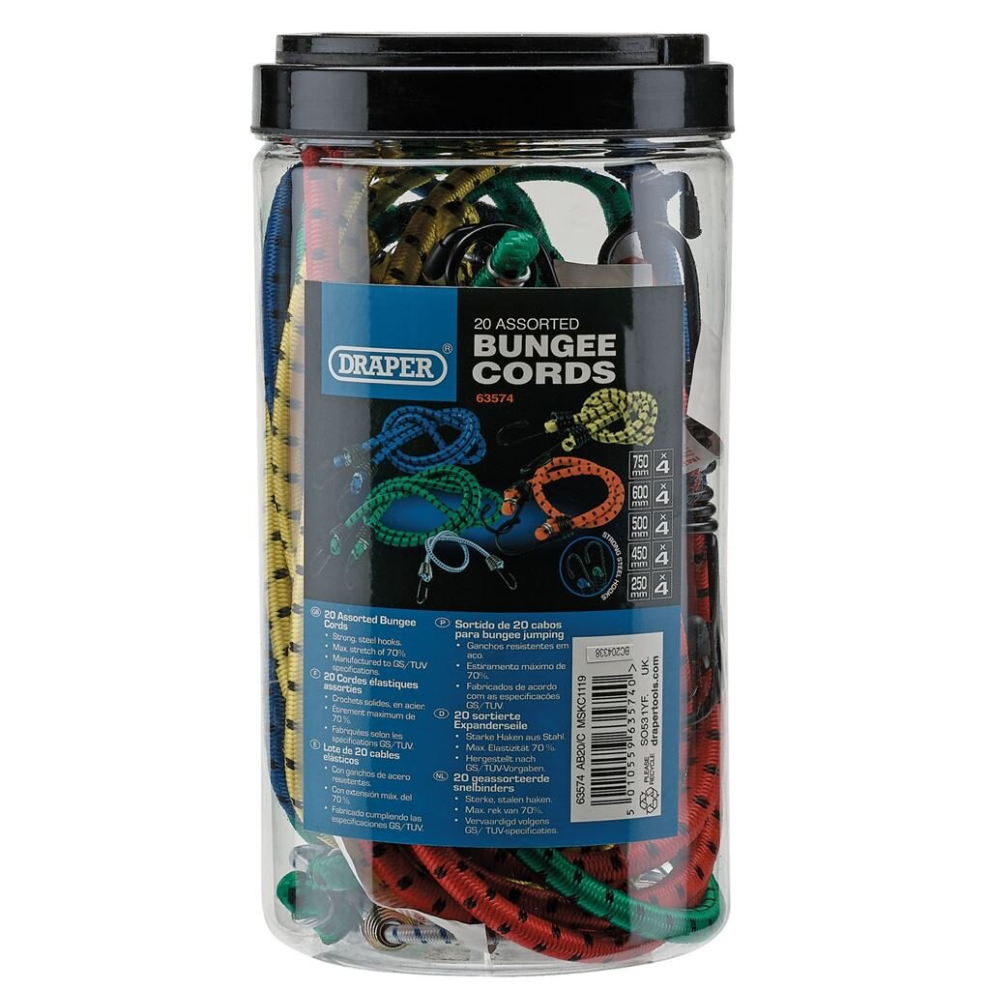 Draper Assorted Bungee Cords (Pack Of 20)