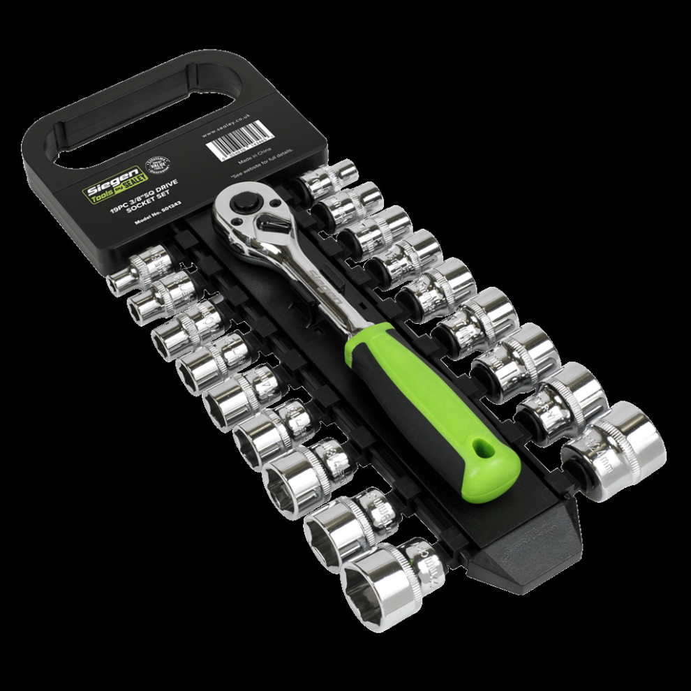 Sealey Socket Set 19Pc 3/8"Sq Drive 6Pt Walldrive® Metric