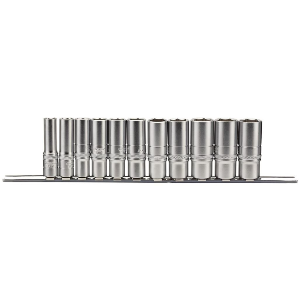 Imperial Deep Socket Set on a Metal Rail, 3/8"" Sq. Dr. (11 Piece)
