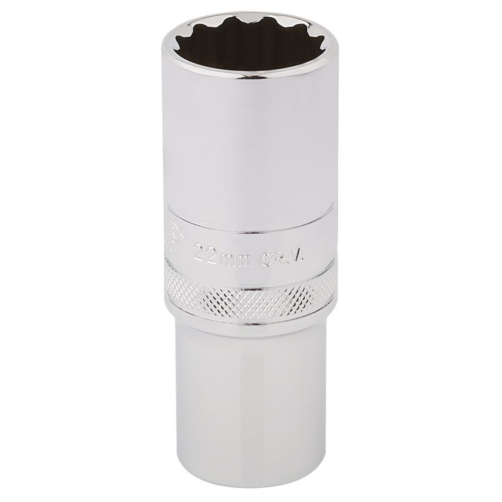 Draper HI-TORQ® 12 Point Deep Socket, 1/2"" Sq. Dr., 22mm
