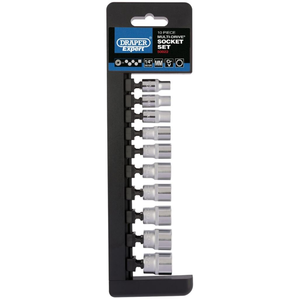 Multi-Drive® Metric Socket Set, 1/4"" Sq. Dr. (10 Piece)