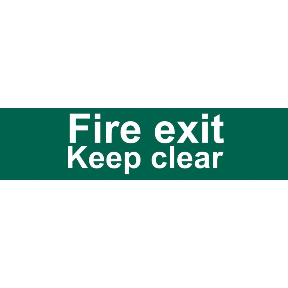 Draper Fire Exit Keep Clear' Safety Sign, 200 X 50Mm