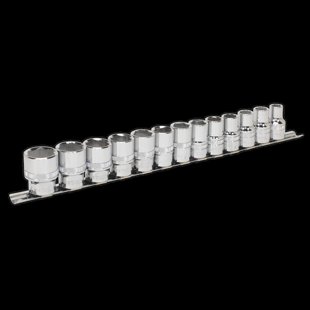 Sealey Socket Set 13Pc 1/2"Sq Drive Lock-On? 6Pt Metric